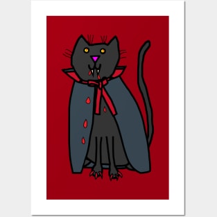 Halloween Horror Vampire Cat Posters and Art